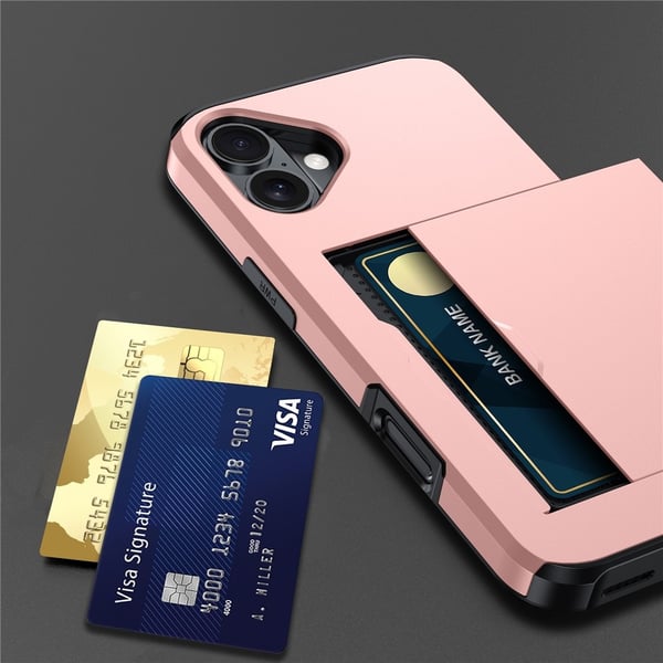 iPhone 17 Skal Hybrid Med Kortfack Svart