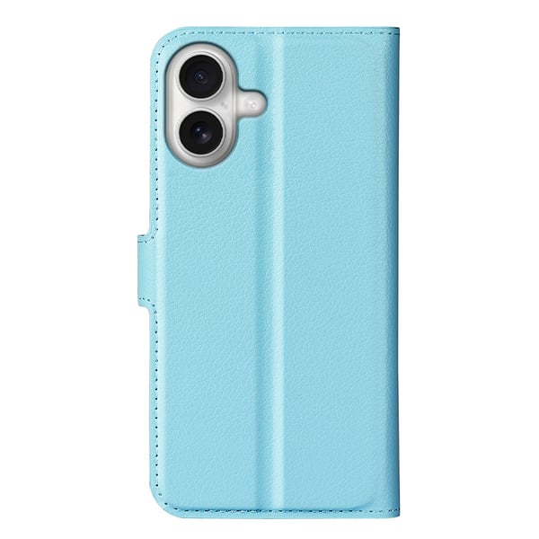 iPhone 17 Fodral Litchi Läder Blå