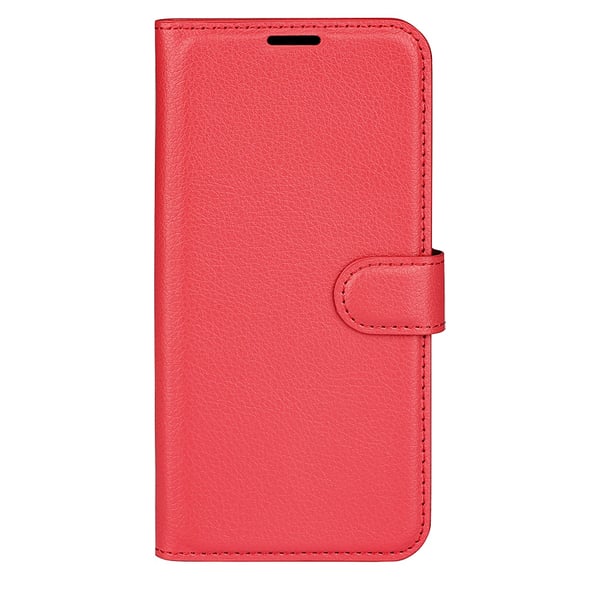 iPhone 17 Fodral Litchi Läder Röd