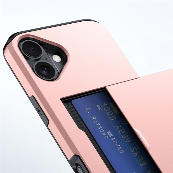iPhone 17 Skal Hybrid Med Kortfack Silver