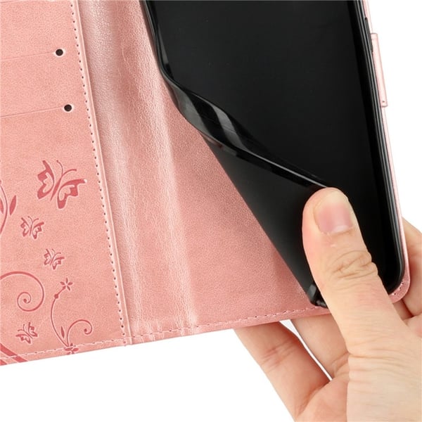 iPhone 17 Fodral Med Blommigt Tryck Roséguld