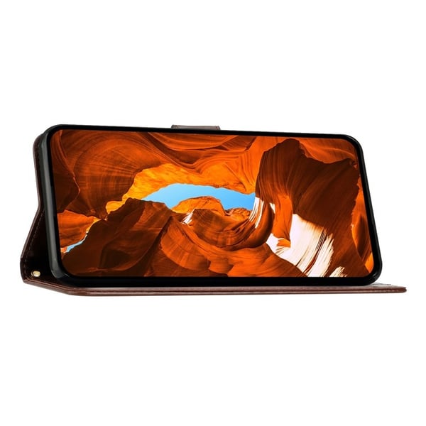 iPhone 17 Fodral Med Blommigt Tryck Brun