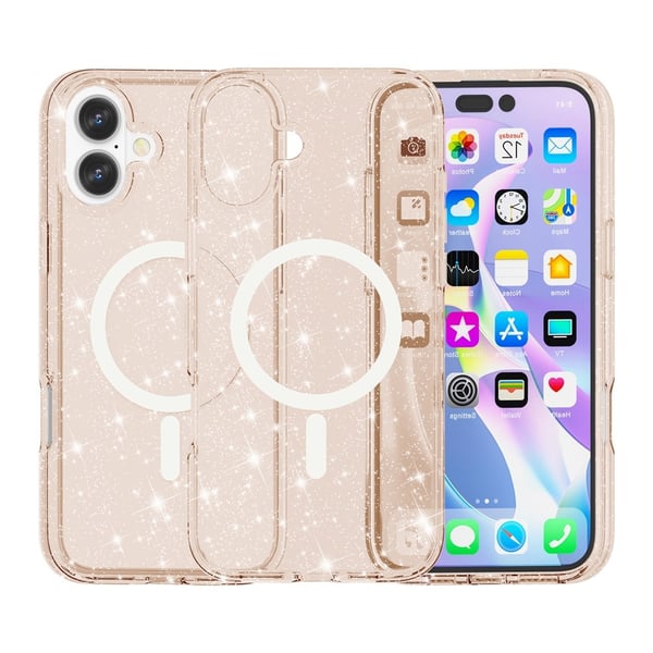iPhone 17 Skal MagSafe Hybrid Glitter Guld