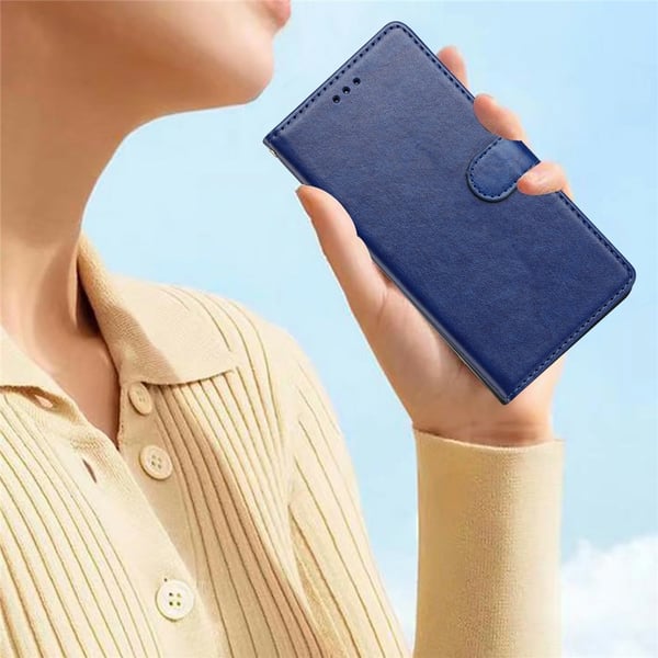 iPhone 17 Fodral Läder Blå