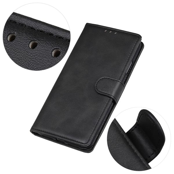iPhone 17 Plånboksfodral Läder Svart