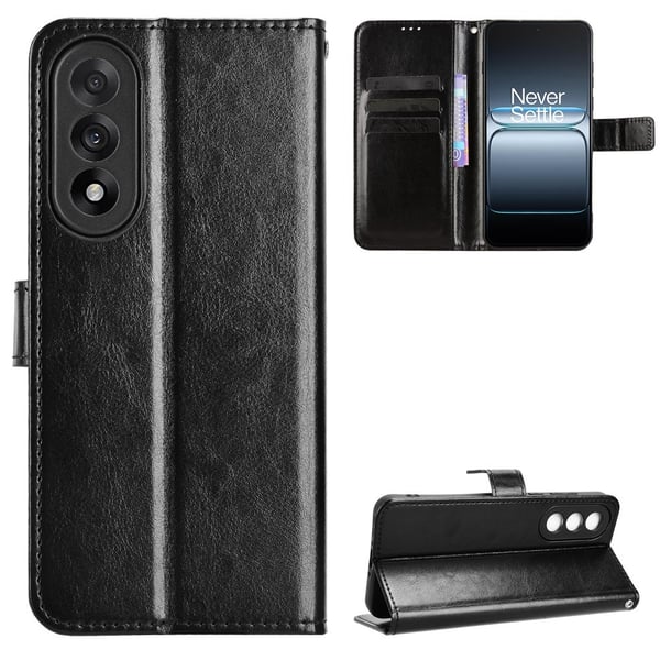 OnePlus Nord 5 5G Fodral Crazy Horse Läder Svart