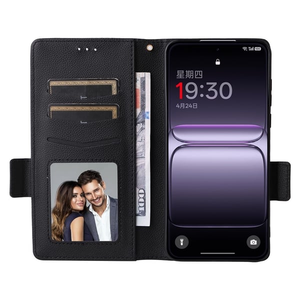 OnePlus Nord 5 5G Fodral Litchi Läder Svart