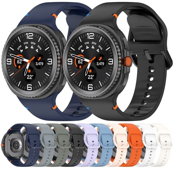 Galaxy Watch 8 46/44/40 mm Klockarmband Silkon Militär Grön