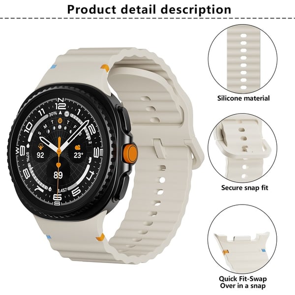 KALEBOL Galaxy Watch 8 46/44/40 mm Armband Wave Blå