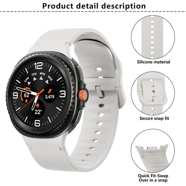 KALEBOL Galaxy Watch 8 46/44/40 mm Armband Silikon Svart