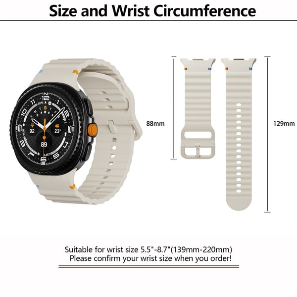 KALEBOL Galaxy Watch 8 46/44/40 mm Armband Wave Svart