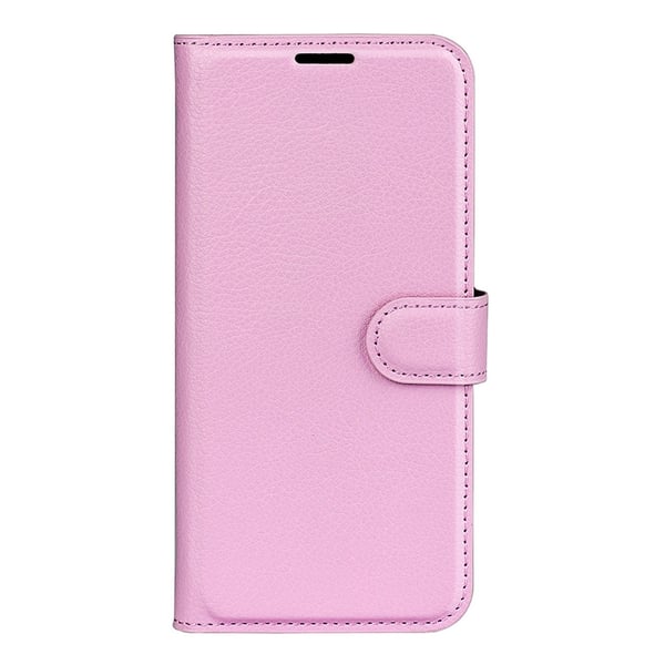 Google Pixel 10 Pro XL Fodral Litchi Läder Ljus Rosa