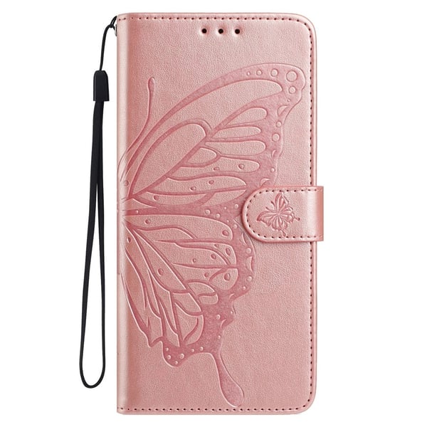 Google Pixel 10 Pro XL/ 9 Pro XL Fodral Fjäril Tryck Roséguld