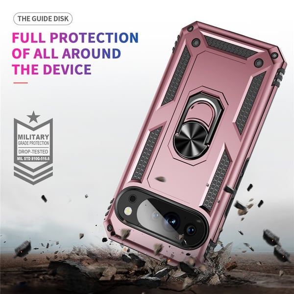 Google Pixel 10 Pro XL Skal Armor Ring Hybrid Roséguld