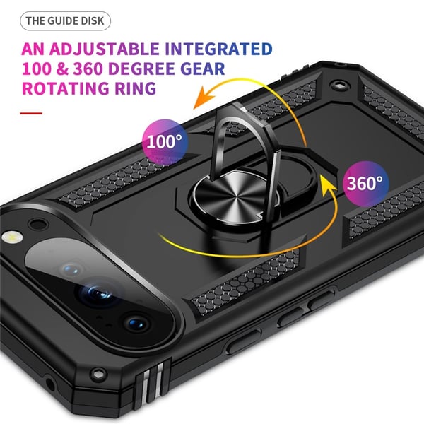 Google Pixel 10 Pro XL Skal Armor Ring Hybrid Svart