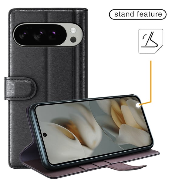 Google Pixel 10 Pro XL Fodral Premium Äkta Läder Brun