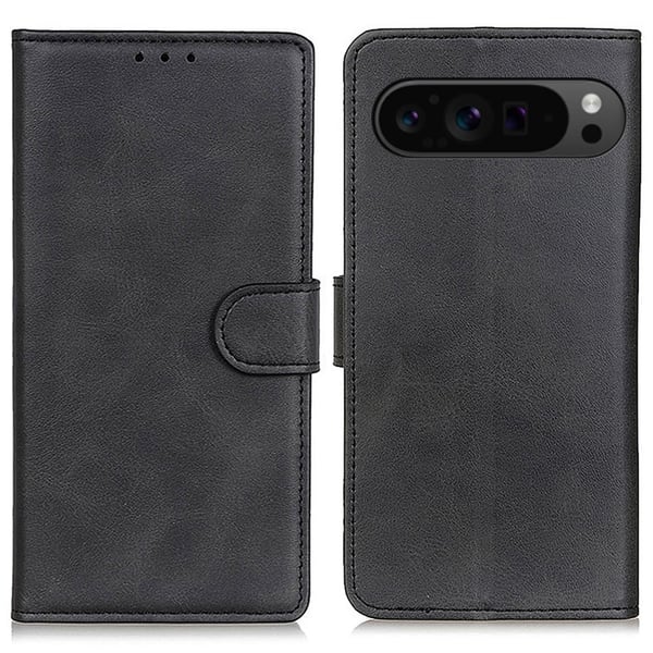 Google Pixel 10 Pro XL/ 9 Pro XL Fodral Läder Svart