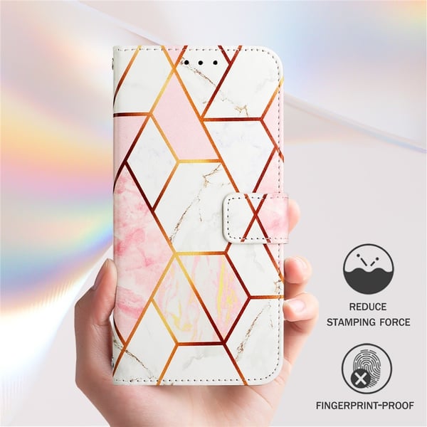 Google Pixel 10/10 Pro / 9/9 Pro Fodral Marmor Rosa / Vit