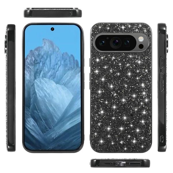 Google Pixel 10 / 10 Pro Skal Glitter Hybrid Silver