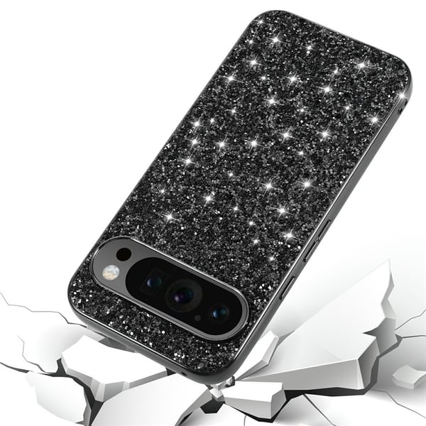 Google Pixel 10 / 10 Pro Skal Glitter Hybrid Svart
