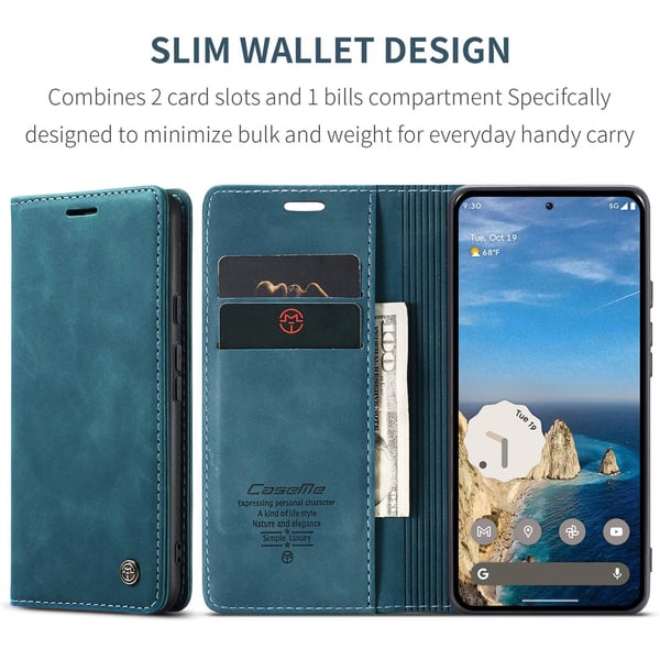 CASEME Google Pixel 10/10 Pro / 9/9 Pro Fodral Flip Retro Läder