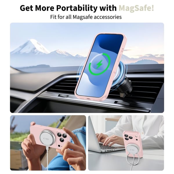 Tech-Protect iPhone 17 Pro Skal MagSafe Silicone Pink Pearl