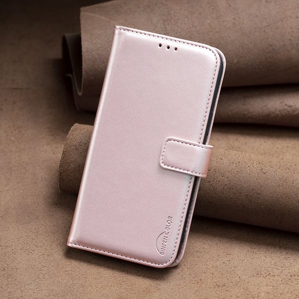 BINFEN iPhone 17 Pro Fodral Läder Roséguld