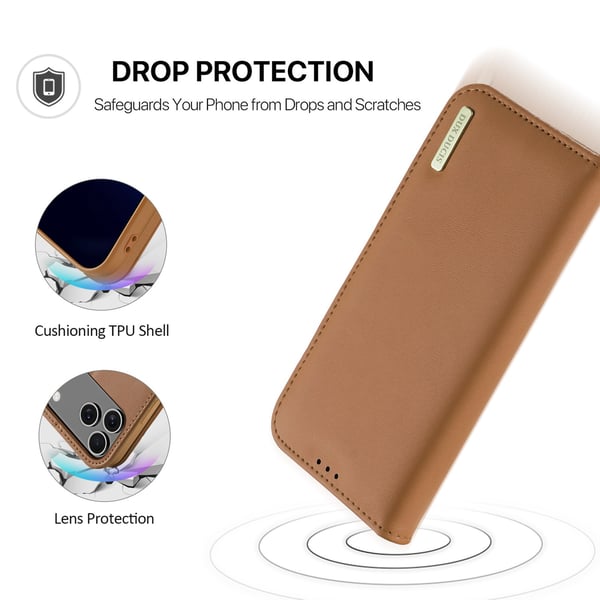 DUX DUCIS iPhone 17 Pro Fodral HIVO Äkta Läder Brun
