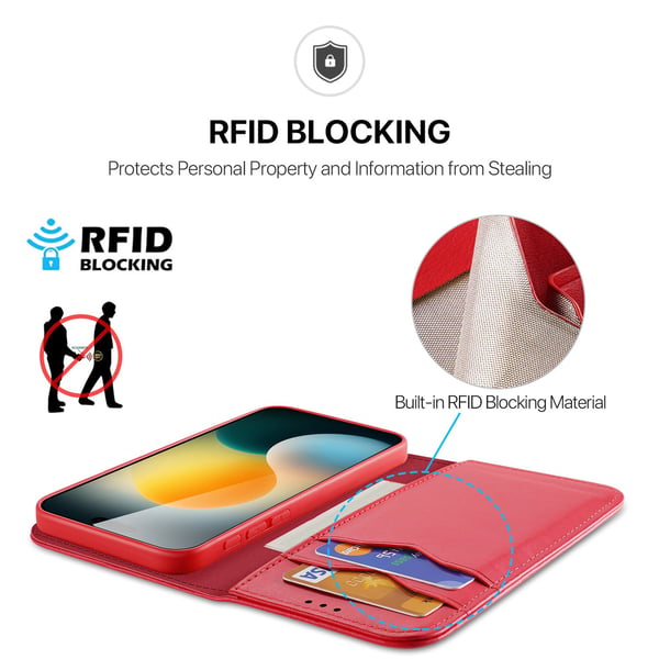 DUX DUCIS iPhone 17 Pro Fodral HIVO Äkta Läder Röd
