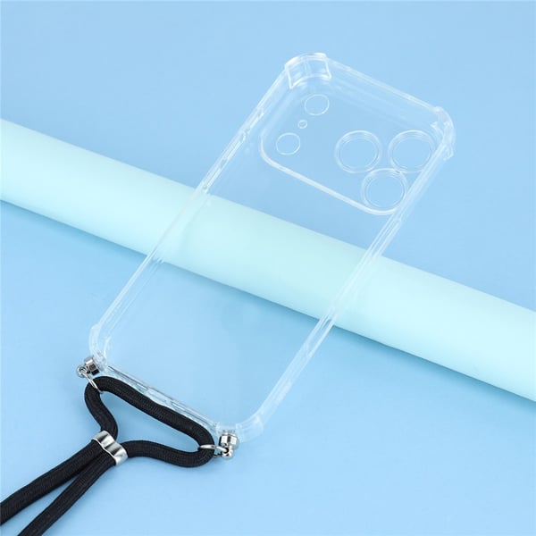iPhone 17 Pro Skal Med Mobilsnöre TPU Transparent