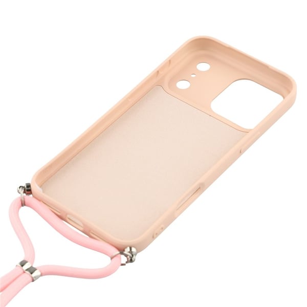 iPhone 17 Pro Skal Med Mobilsnöre TPU Rosa