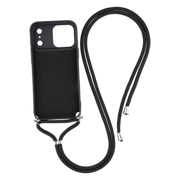 iPhone 17 Pro Skal Med Mobilsnöre TPU Svart