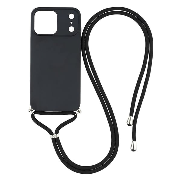 iPhone 17 Pro Skal Med Mobilsnöre TPU Svart