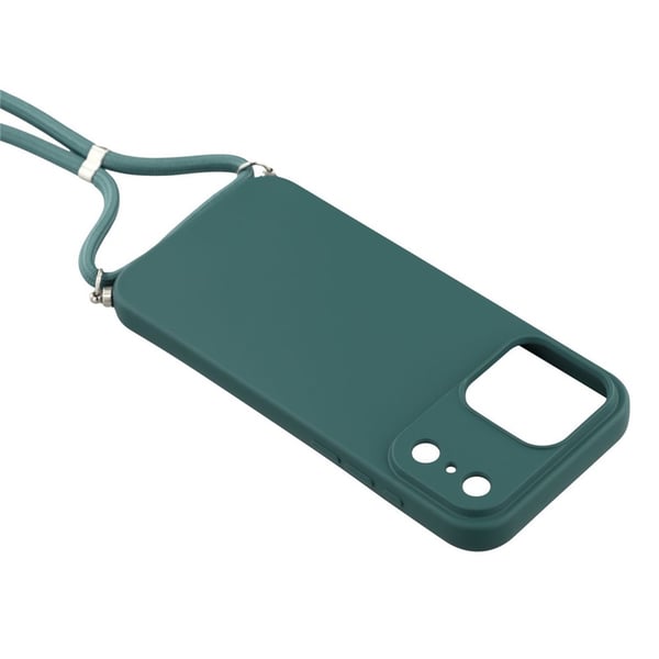 iPhone 17 Pro Skal Med Mobilsnöre TPU Mörk Grön