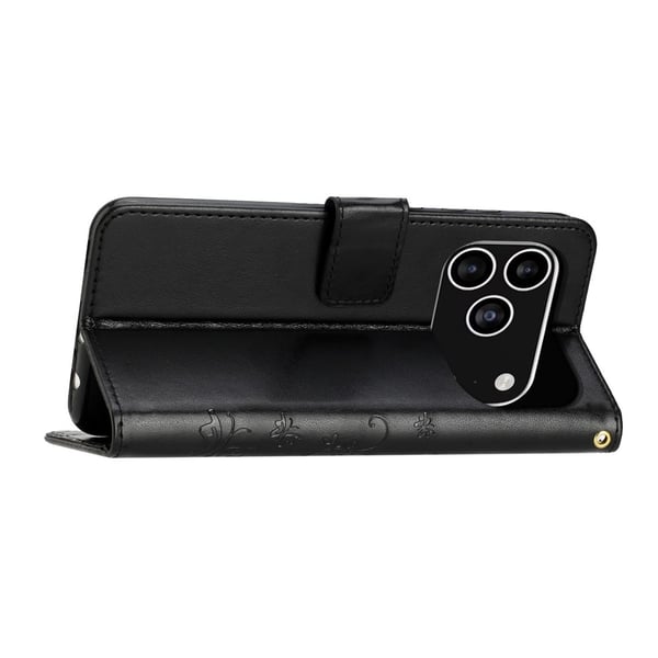 iPhone 17 Pro Fodral Med Blommigt Tryck Svart