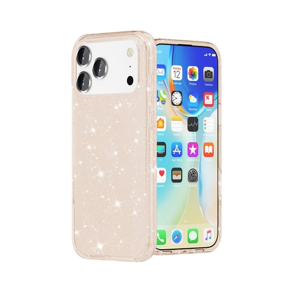 iPhone 17 Pro Skal Hybrid Glitter Guld
