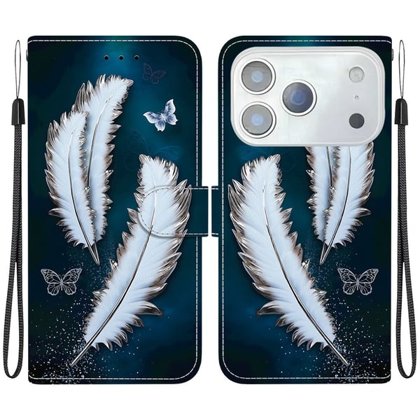 iPhone 17 Pro Fodral Med Tryck Vita Fjädrar