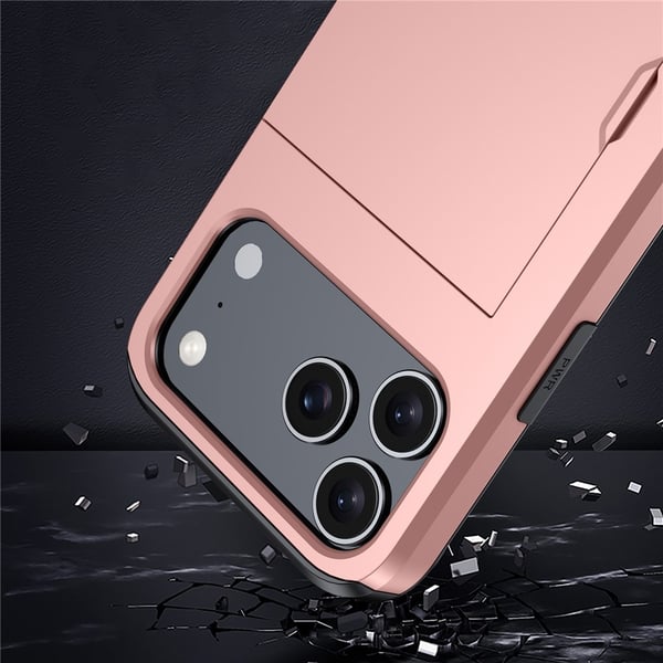 iPhone 17 Pro Skal Hybrid Med Kortfack Grå