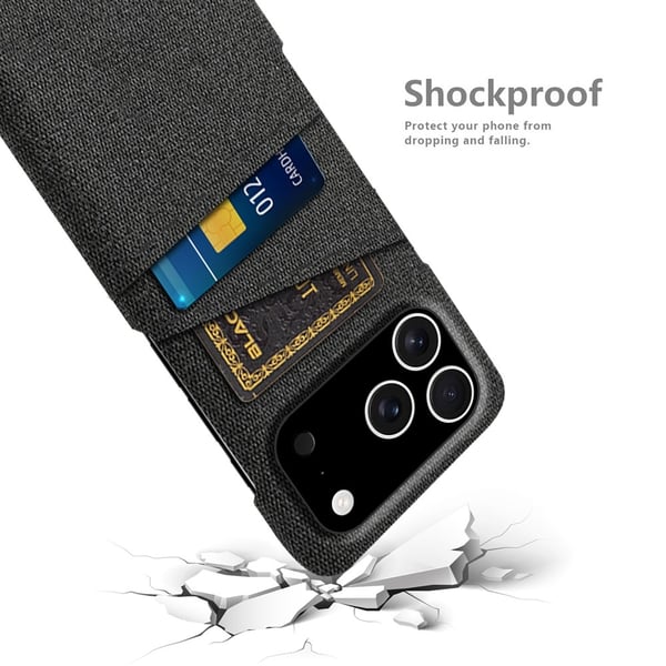 iPhone 17 Pro Skal Med Kortfack Tygbelagt Svart
