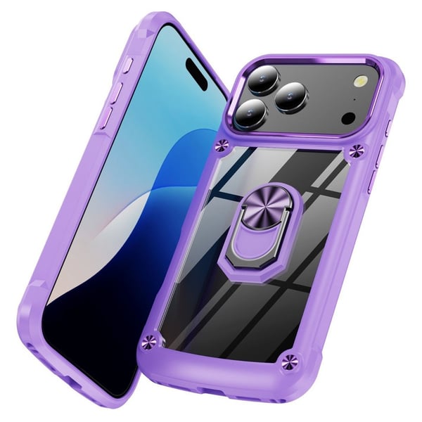iPhone 17 Pro Skal Shockproof Ring Hybrid Svart