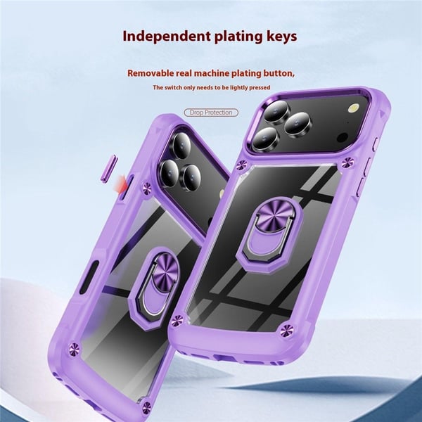 iPhone 17 Pro Skal Shockproof Ring Hybrid Grön