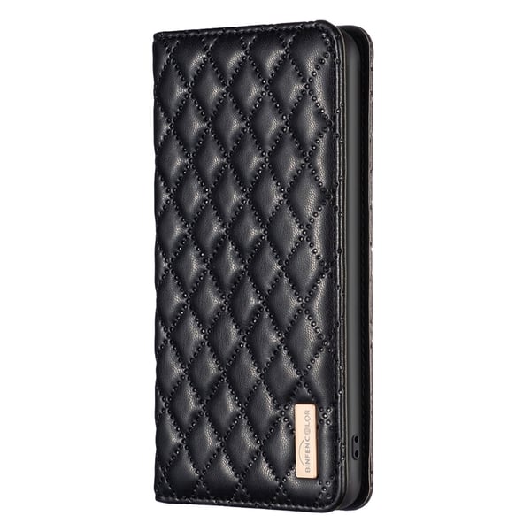 BINFEN iPhone 17 Pro Max Fodral Diamond Flip Läder Svart