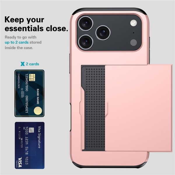 iPhone 17 Pro Max Skal Hybrid Med Kortfack Grön