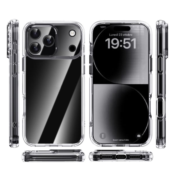 IPAKY iPhone 17 Pro Max Skal Shockproof Transparent / Silver