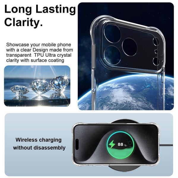 IMAK iPhone 17 Pro Max Skal TPU Shockproof Airbag Transparent