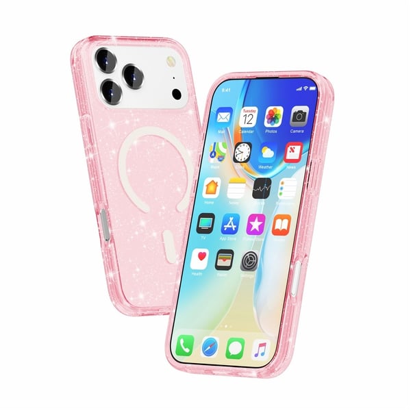iPhone 17 Pro Max Skal MagSafe Glitter Rosa