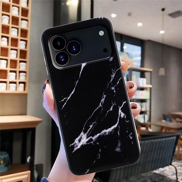 iPhone 17 Pro Max Skal Marmor TPU Svart