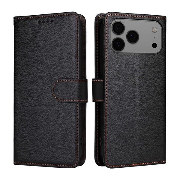 iPhone 17 Pro Max Fodral RFID Läder Svart