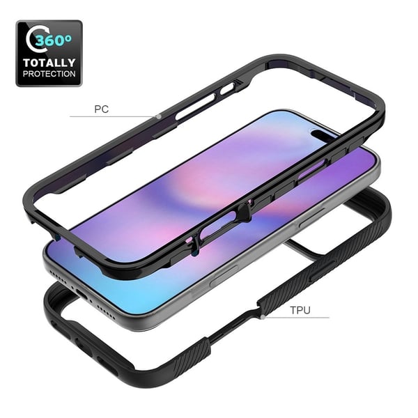 iPhone 17 Pro Max Skal Hybrid Shockproof Svart