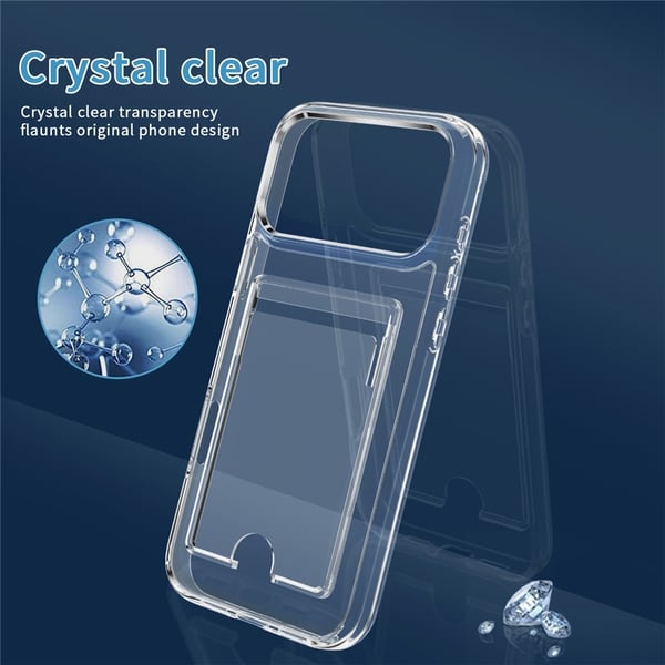 iPhone 17 Pro Max Skal Med Korthållare Transparent